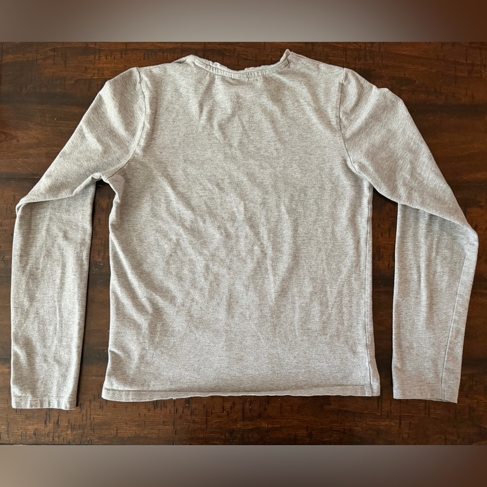 Helly Hansen Light Gray Crew Neck Long Sleeve T-Shirt, Kids 12 - Picture 3 of 6